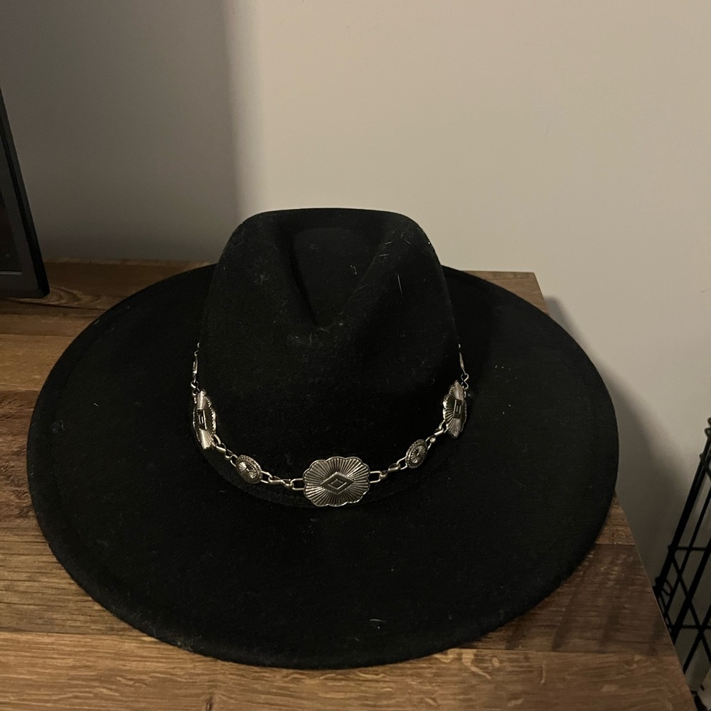 Altar'd State Black Fedora with Gray Band
